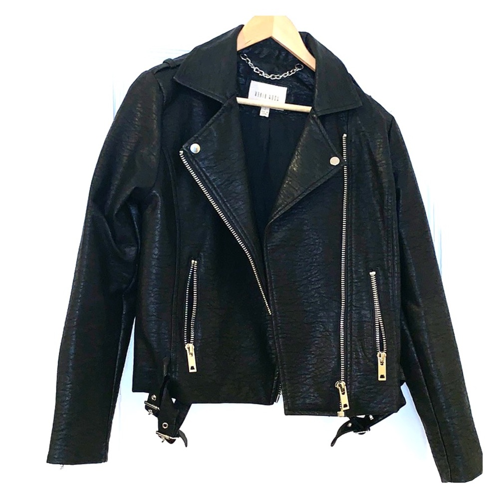 Moon River Faux Leather Moro Jacket